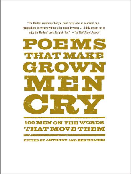 Title details for Poems That Make Grown Men Cry by Anthony Holden - Wait list